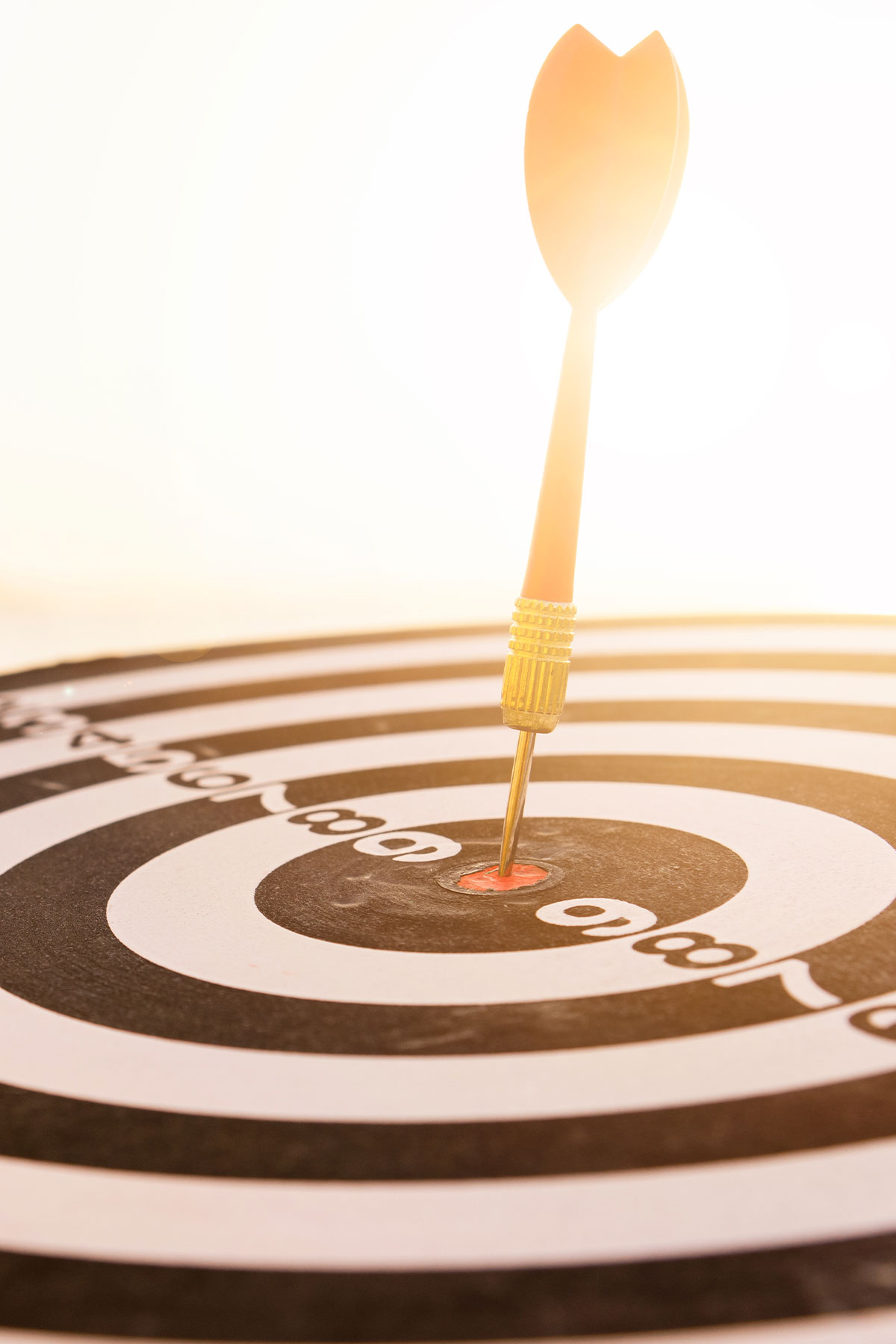 Dart hitting a bullseye